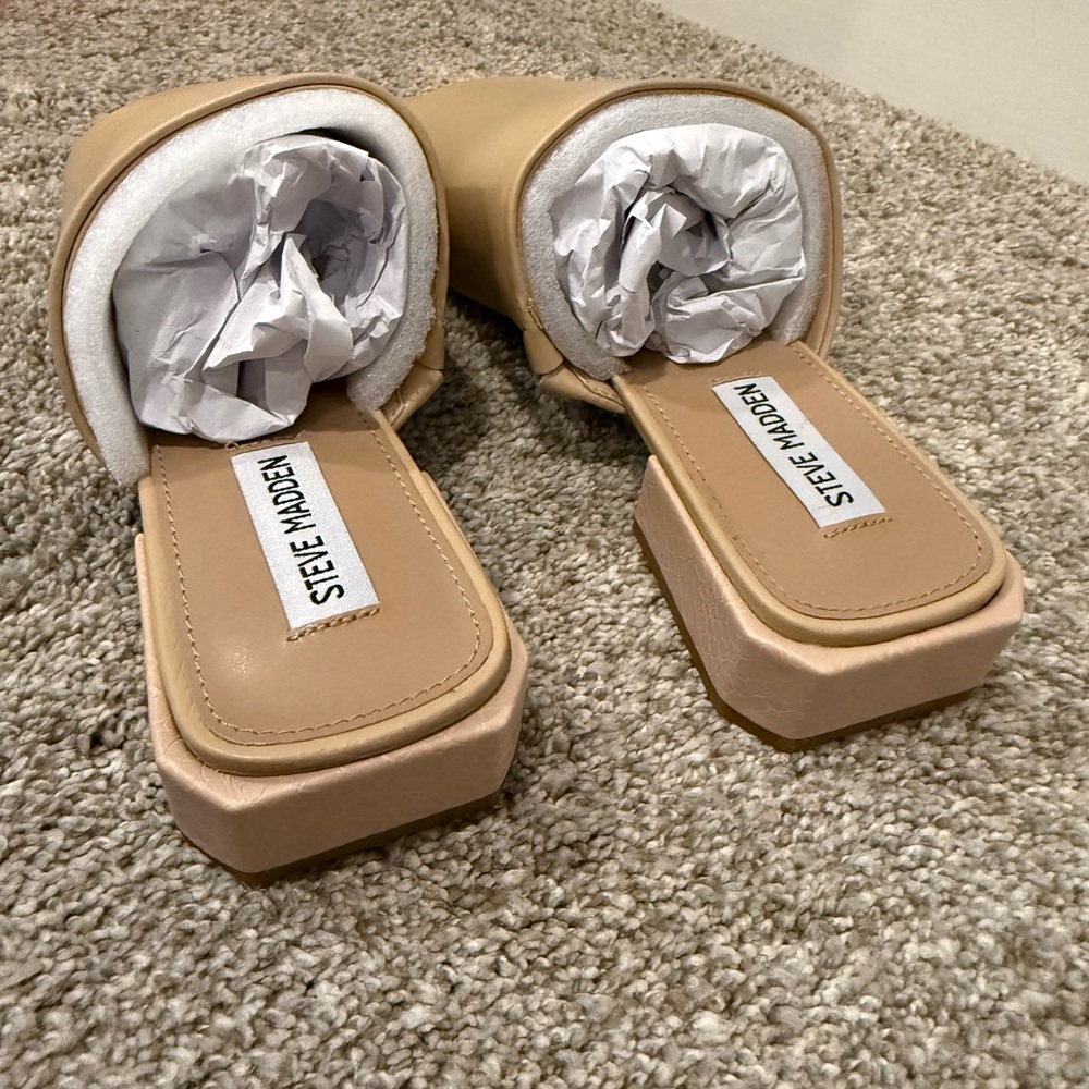 Steve Madden Anders Women's Sandals Natural Leather - Picture 7 of 8
